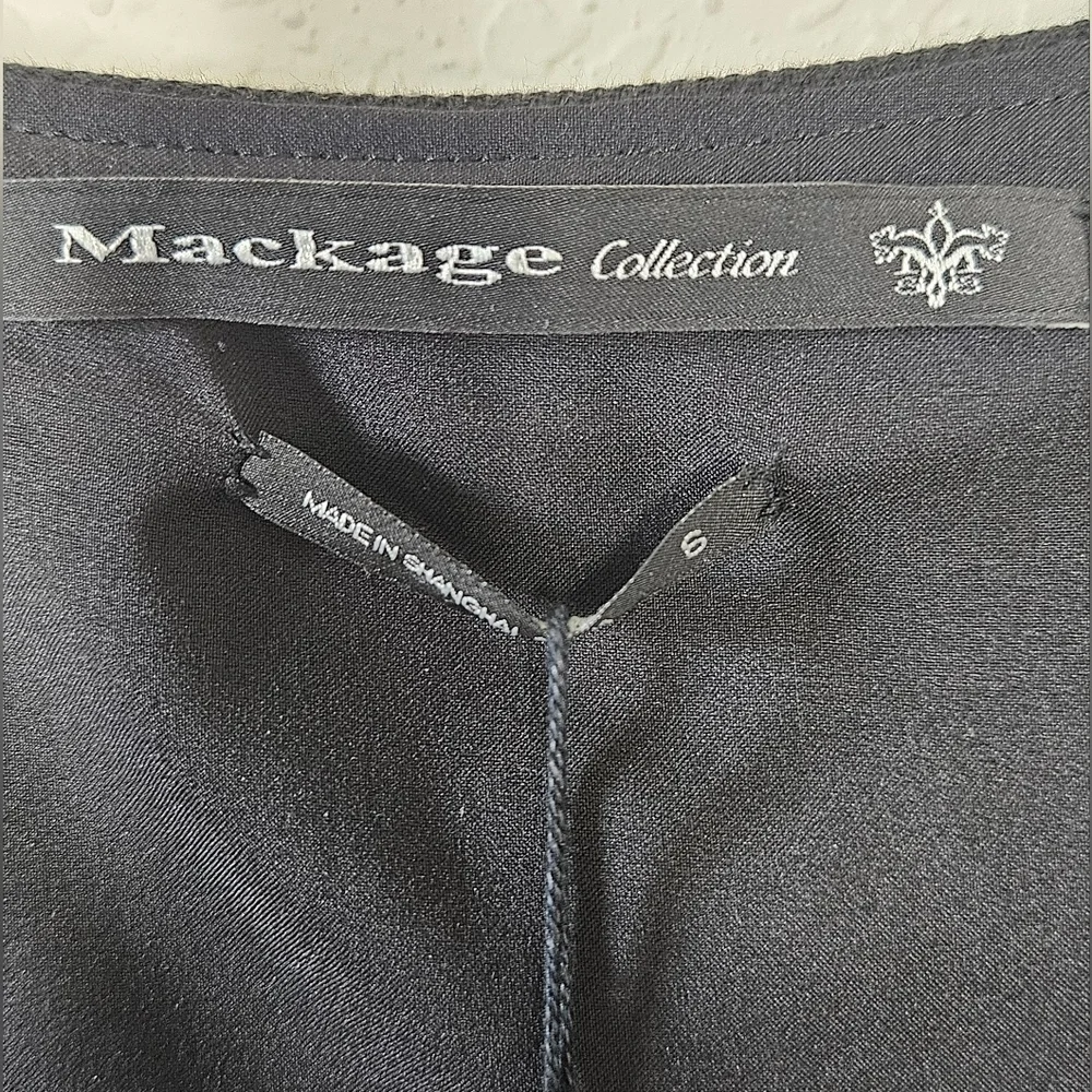 NWT Mackage Collection Studded Zipper Side Detail Structured Cap Sleeve Dress - Picture 7 of 11